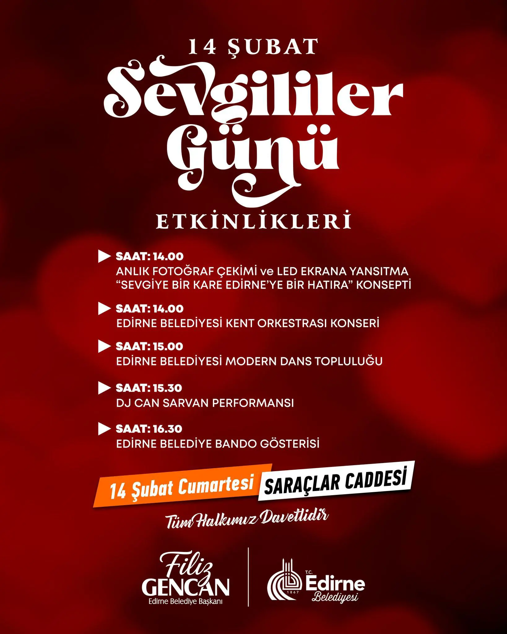 SARAÇLAR CADDESİ’NDE 14 ŞUBAT ETKİNLİĞİ